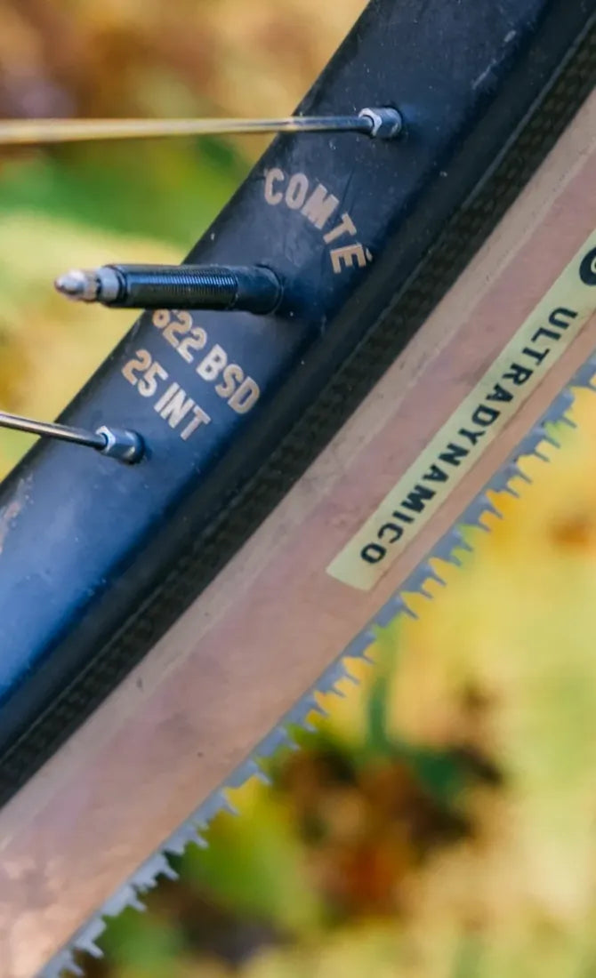 COMTÉ rim with an Ultradynamico tire: 622 BSD, 25 INT